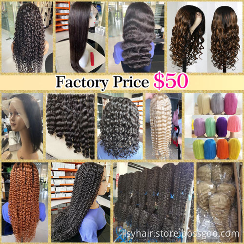 40inch 100% Brazilian Virgin Human Hair Transparent Swiss Lace Wig HD Lace Front wigs for Black Women